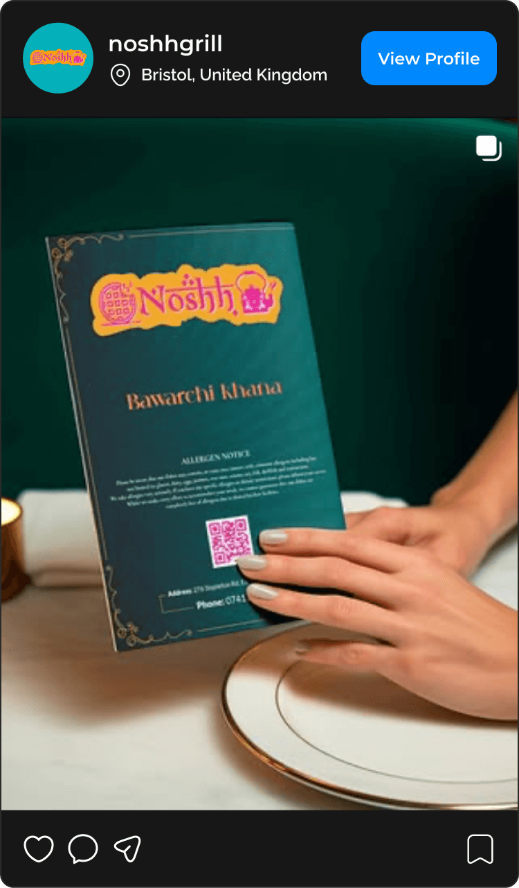 Noshh menu and dining